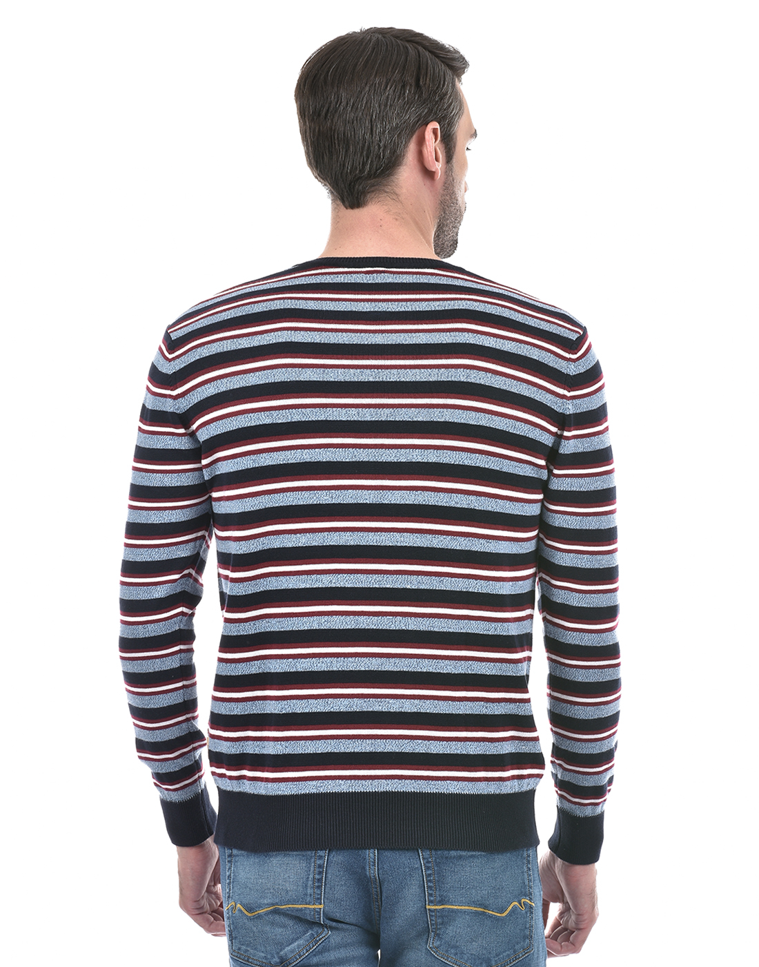 Numero Uno Men Striped Multicolor Sweater